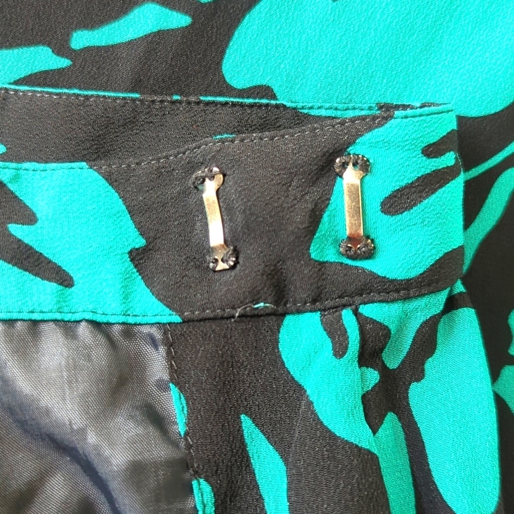 Vintage Christian Dior Black & Teal Floral Skirt - Picture 5 of 5